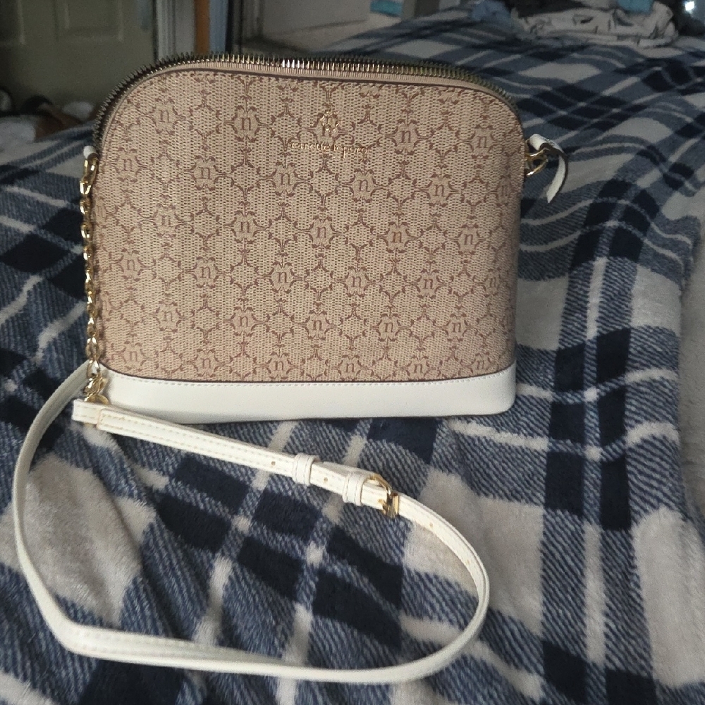 Nanette Lepore Tan and White Crossbody Bag - Picture 4 of 4